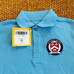 Stratford School Uniform - Blue Short Sleeve Piqué Polo